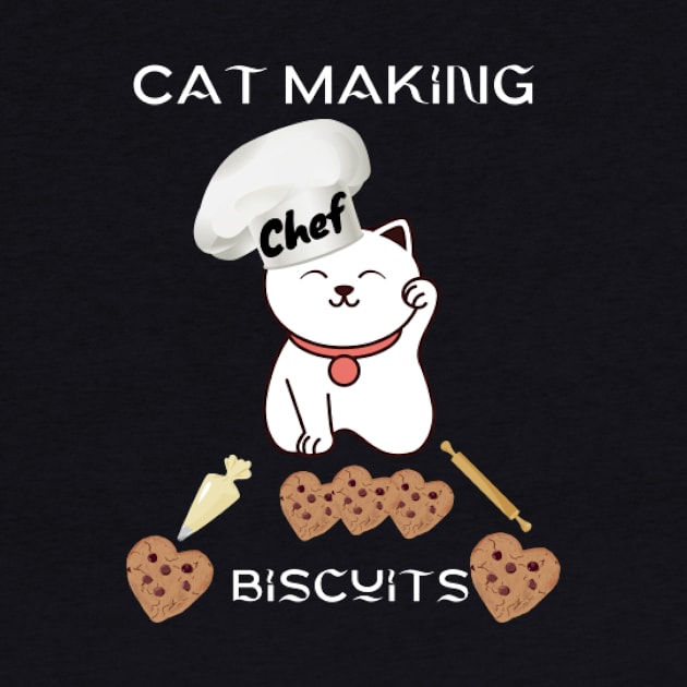 cat making biscuts by houdasagna